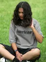 Light Grey Spray Print Gothic Oversized T-Shirt for Women