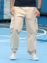 Beige Multi Pocketed Utility Cargo Pants