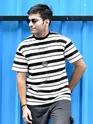 Black Striped Knitted T-Shirt