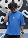 Blue Lazy Boys Printed Oversized T-Shirt