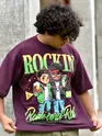 Dark Purple Rock and Roll HD Printed Oversized Tshirt