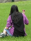 Purple Cut And Sew Polo T-shirt for Women