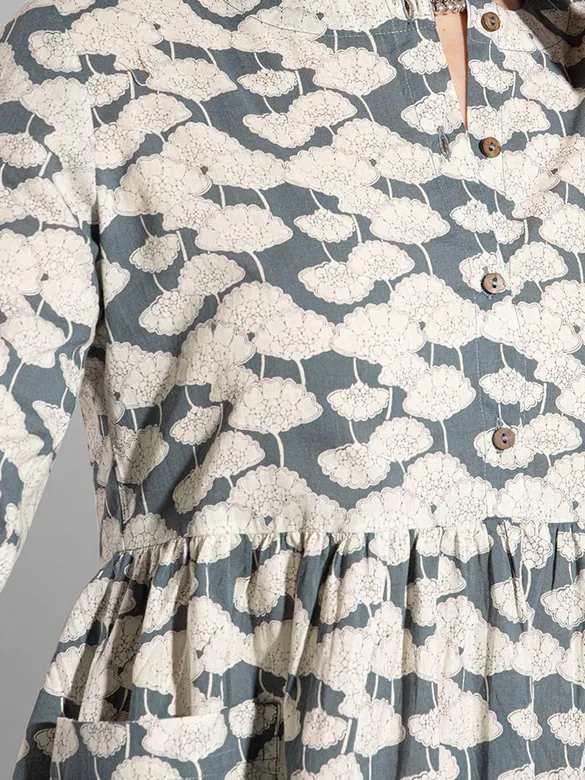 Bold Floral Flared Kurti