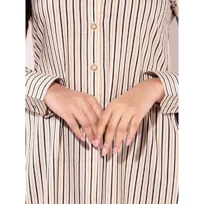 Monochrome Slit Shirt Kurti With Black Pant
