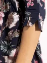 Peacock Blue Floral Flare Kurti With Beige Pant