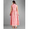 Printed Pink Collar Flare Kurti