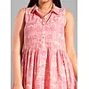 Printed Pink Collar Flare Kurti