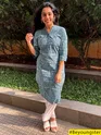 Tribal Printed Blue Straight Fit Kurti