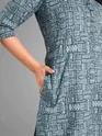Tribal Printed Blue Straight Fit Kurti
