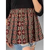 Red-Black Tribal Printed Short Kurti