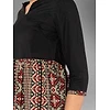 Red-Black Tribal Printed Short Kurti