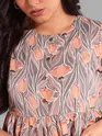 Rose Printed Flare Kurti