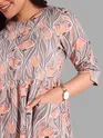 Rose Printed Flare Kurti
