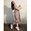 Rose Printed Flare Kurti With Peach Pant