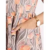 Rose Printed Flare Kurti With Peach Pant