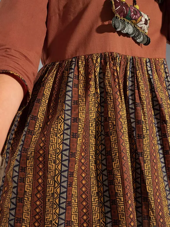 Tribal Print Short Flare Kurti