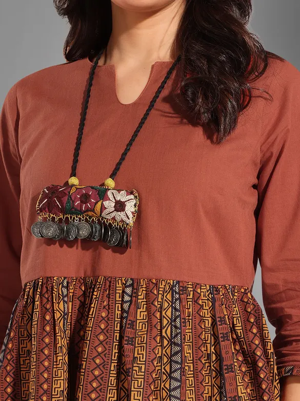 Tribal Print Short Flare Kurti