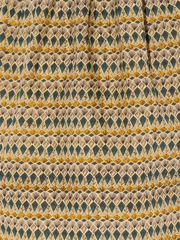 Tribal Printed Beige Flare Kurti With Bottle Green Pant