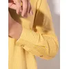 Yellow Striped Slit Shirt Kurti With Black Pant