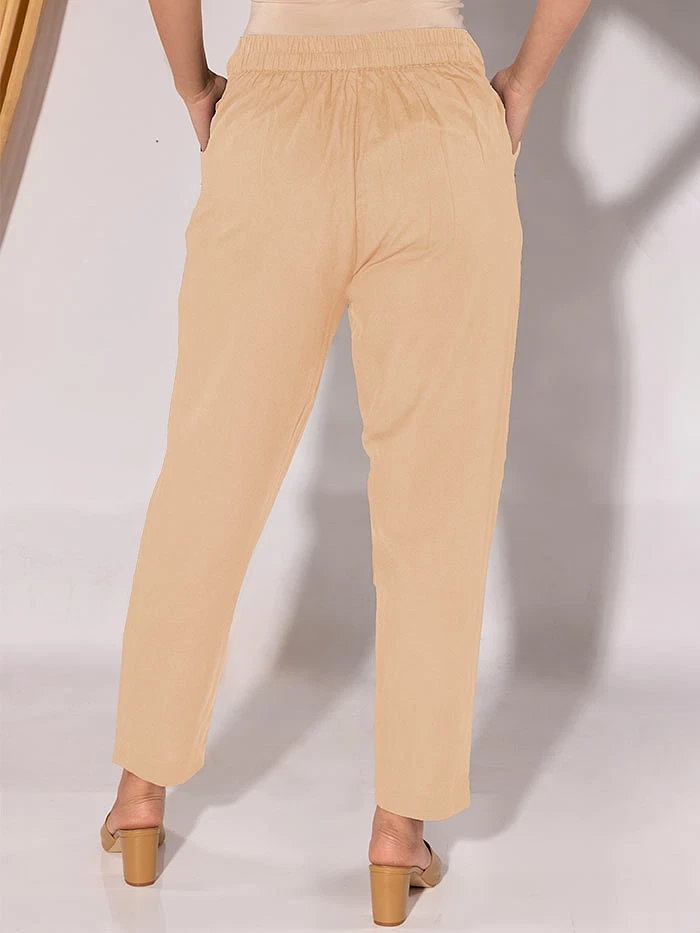 White with Blue Print Straight Kurti With Beige Pant