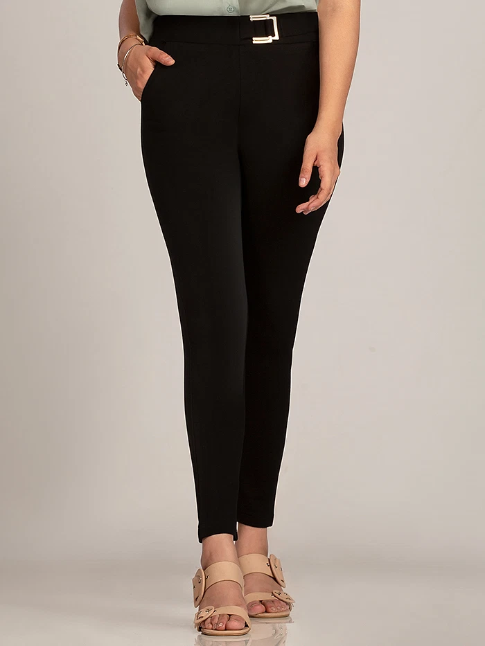 Black Belted Skin Tight Women Jeggings