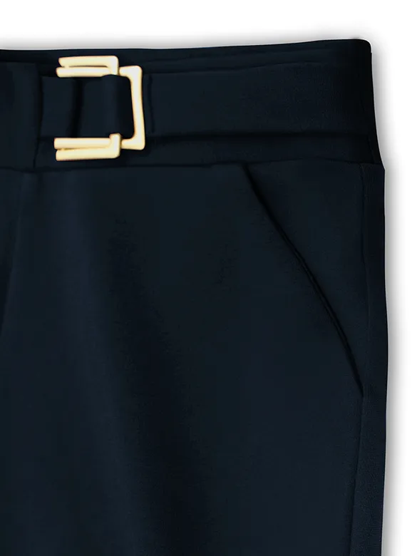 Blue Belted Skin Fit Women Jeggings