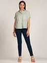 Blue Belted Skin Fit Women Jeggings