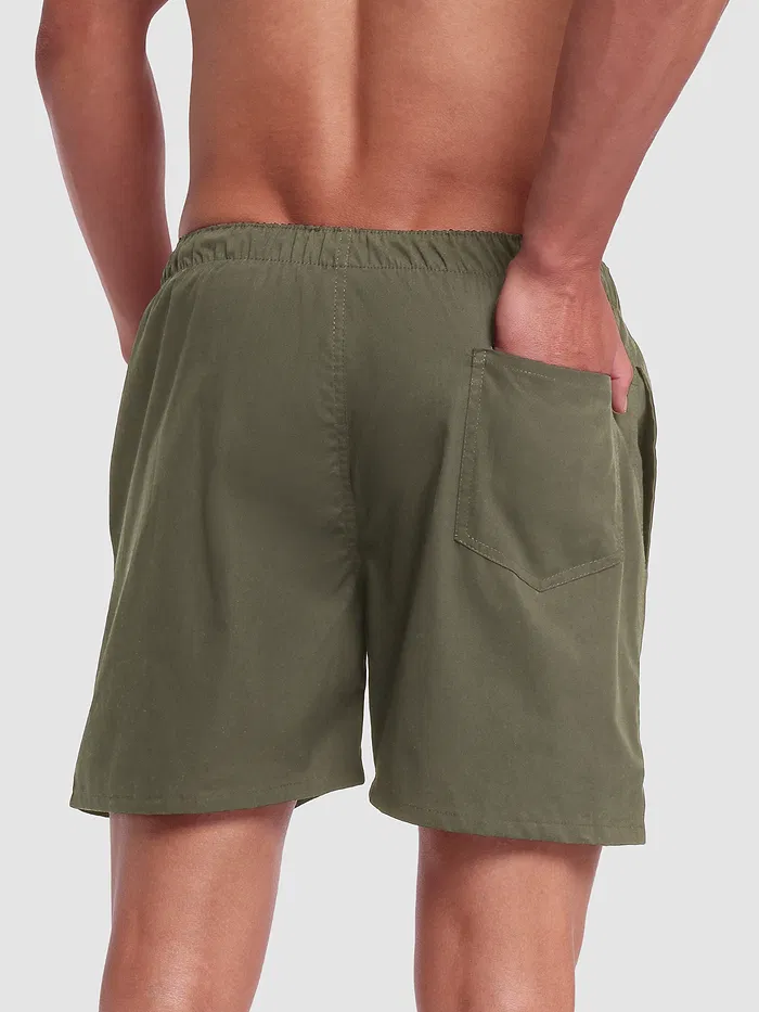 Plain Army Green Mens Boxer
