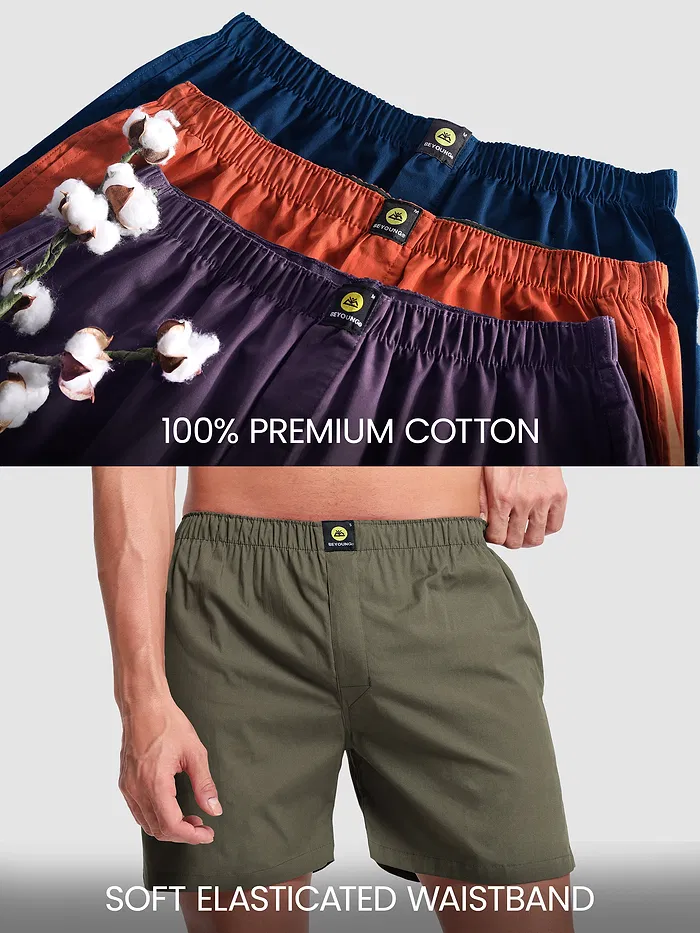 Plain Army Green Mens Boxer