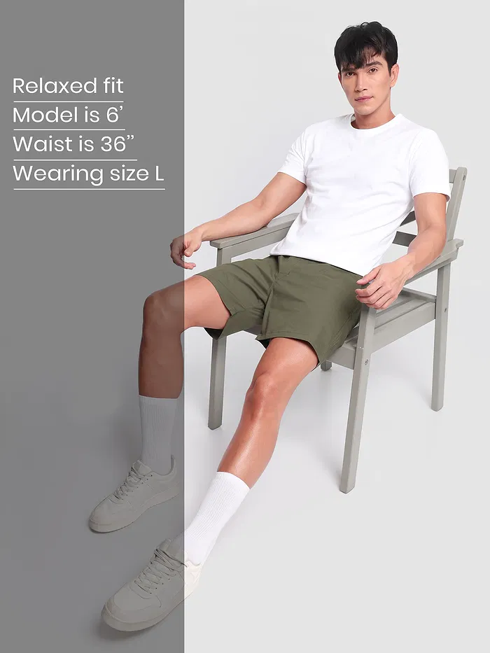 Plain Army Green Mens Boxer