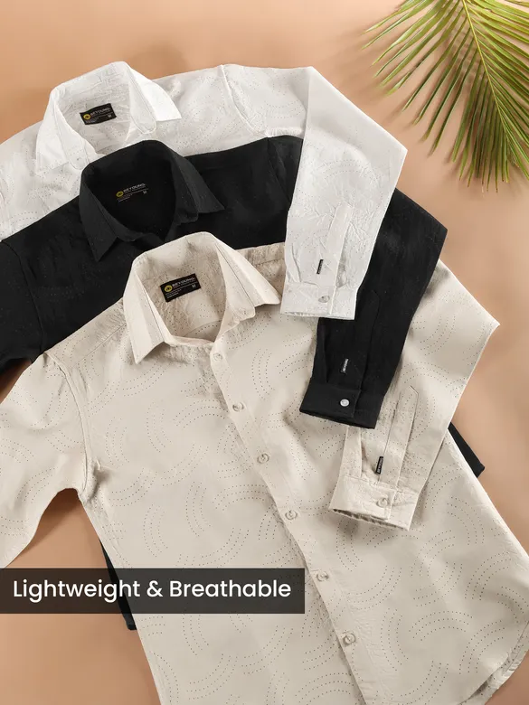 Beige Laser Cut Shirt