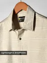 Beige Textured Check Shirt