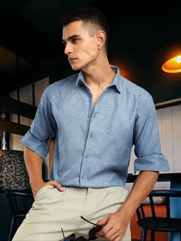 Soft Blue Crushed Shirt
