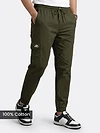 buy army green joggers for men in cotton fabric with roomy pockets for outdoor style, 