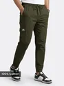 buy army green joggers for men in cotton fabric with roomy pockets for outdoor style, 
