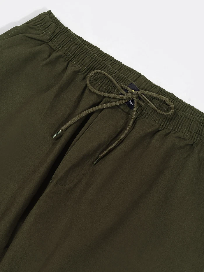 Army Green Cotton Cargo Joggers