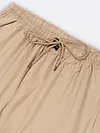 Beige Cotton Cargo Joggers