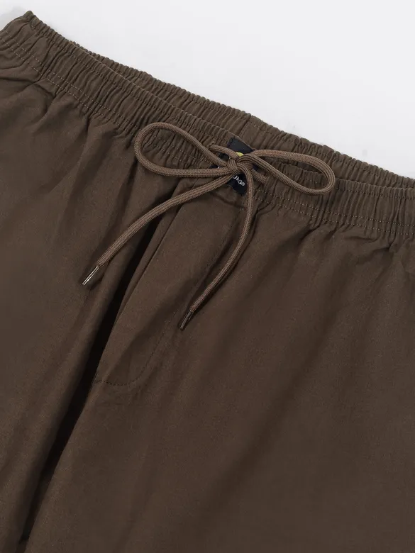 Coffee Brown Cotton Cargo Joggers