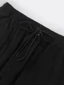 Jet Black Cotton Cargo Joggers