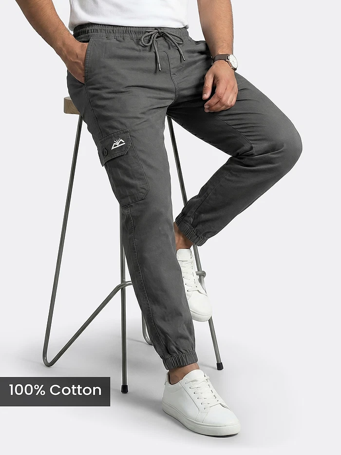 best joggers for men in cotton fabric with 4 pockets and a comfortable fit for casual wear, 