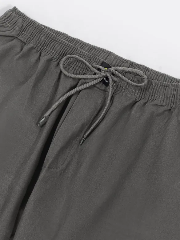 Metal Grey Cotton Cargo Joggers