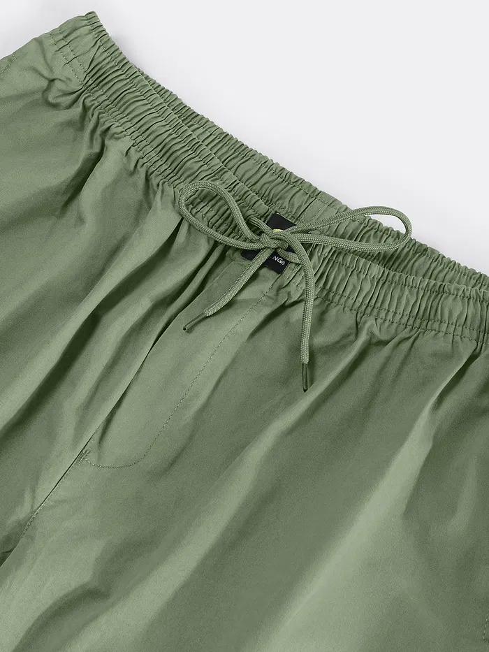 Sage Green Cotton Cargo Joggers