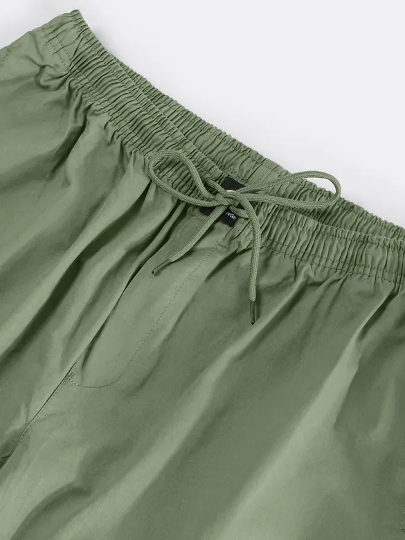 Sage Green Cotton Cargo Joggers