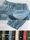Smoky Blue Cotton Cargo Joggers