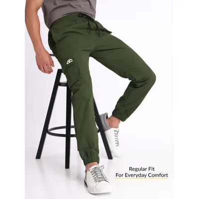 Army Green Cargo Mens Jogger Pants