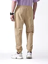 Beige Cotton Cargo Joggers | Beyoung