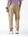 Beige Cotton Cargo Joggers | Beyoung