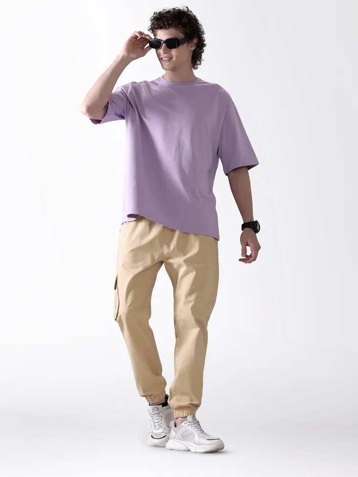 Buy Beige Cotton Cargo Joggers