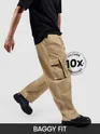 Beige Statement Cargo Pants