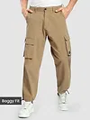 Beige Statement Cargo Pants